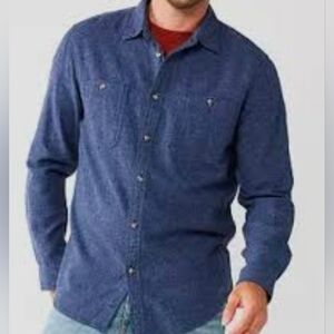 SONOMA Men's Large Blue Button Down Brushed Flannel Shirt